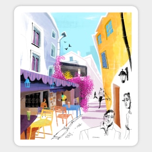 European Cityscape Sticker